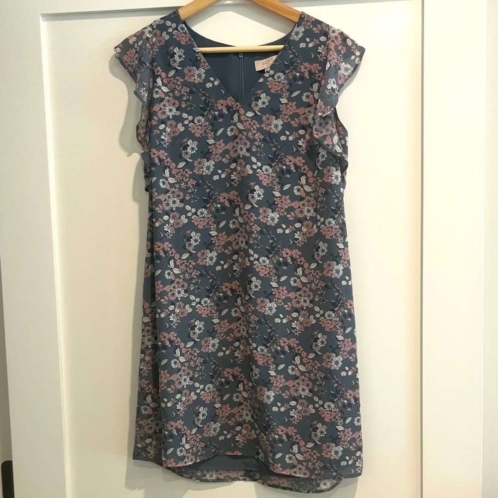 Floral Grey and Pink Women's Dress